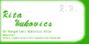 rita wukovics business card